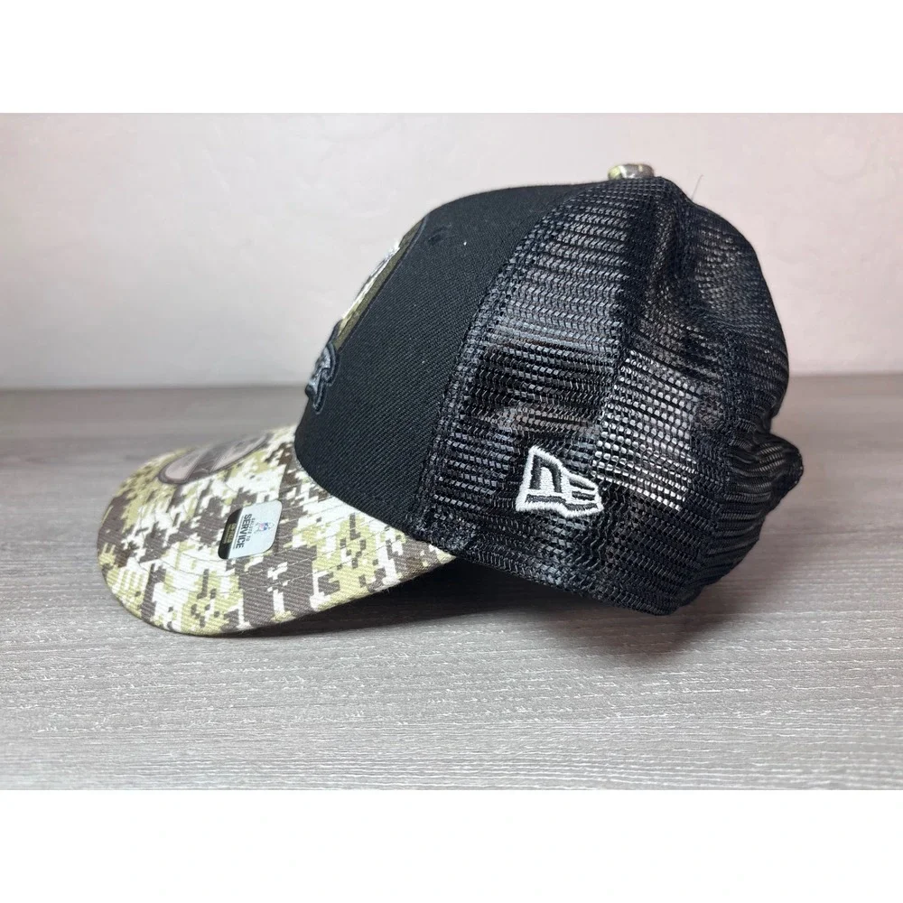 New Era Las Vegas Raiders 9FORTY Youth Salute to Service Camo Trucker Hat‎ Black